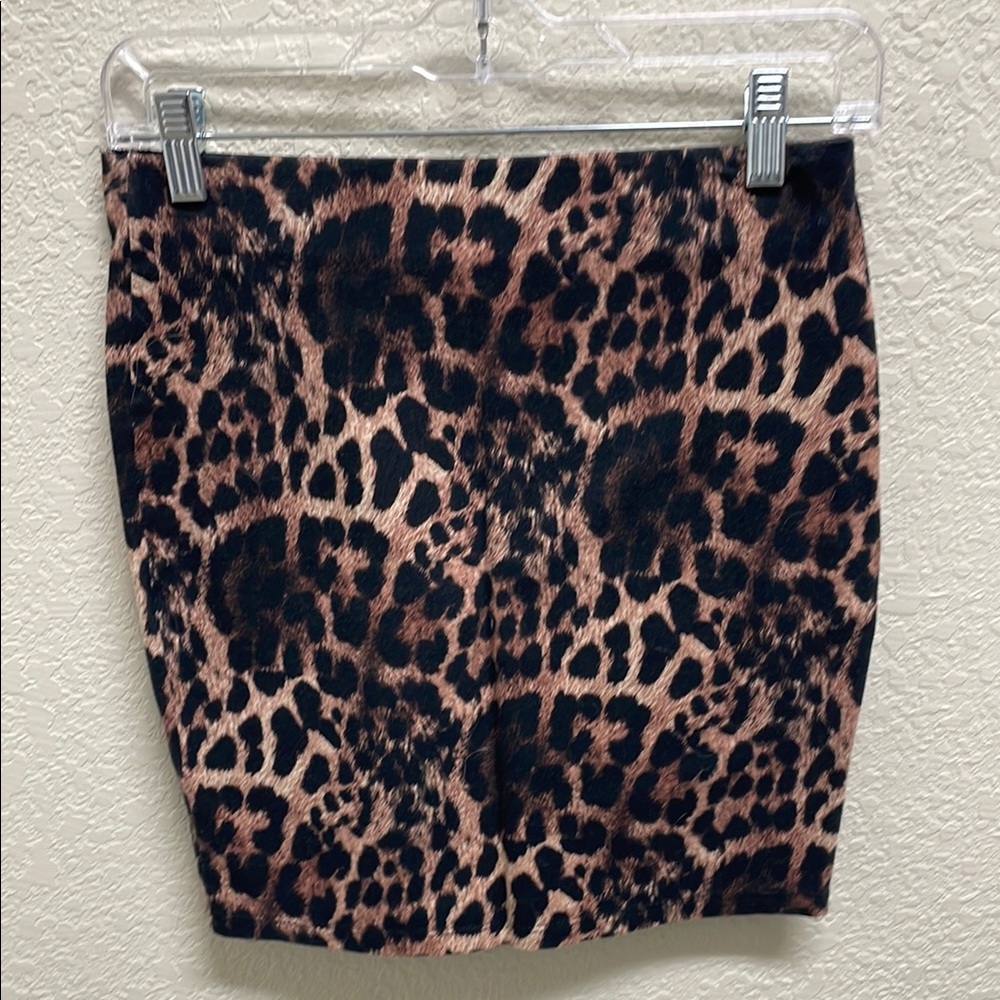 Leopard Print Mini Skirt